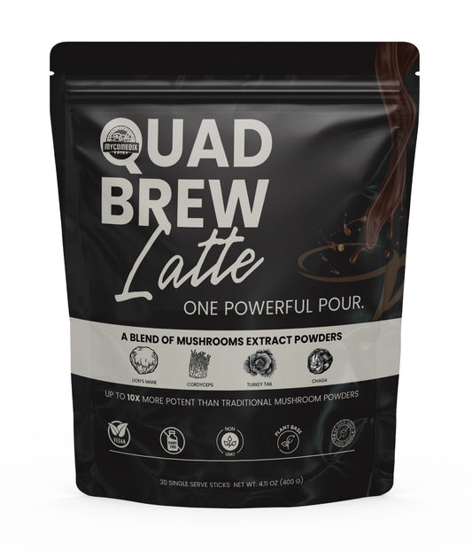 QuadBrew Latte – Functional Mushroom Coffee Boost