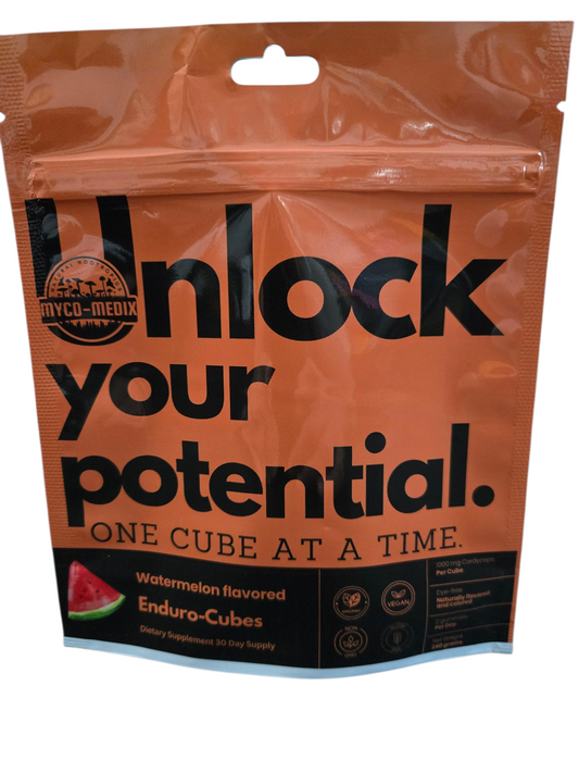 Enduro-Cubes: Cordyceps Mushroom Gummies – Watermelon (1000mg per gummy)