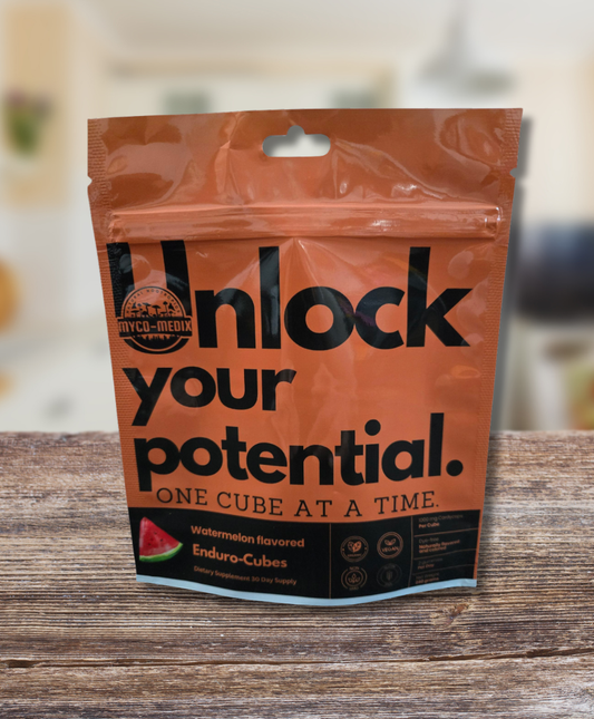 Enduro-Cubes: Cordyceps Mushroom Gummies – Watermelon (1000mg per gummy)
