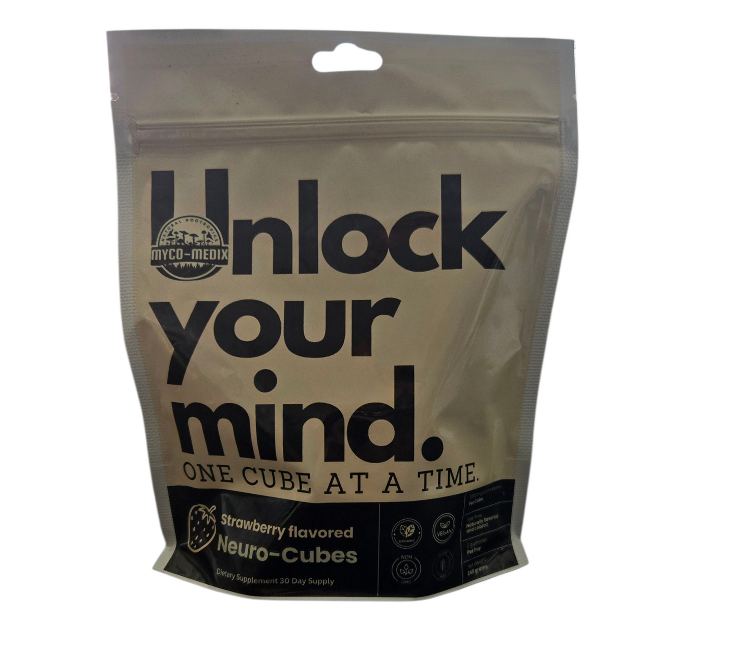 Neuro-Cubes – Lion’s Mane Mushroom Strawberry flavored Gummies (1000 mg per Gummy)