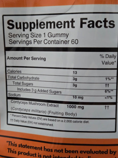 Enduro-Cubes: Cordyceps Mushroom Gummies – Watermelon (1000mg per gummy)