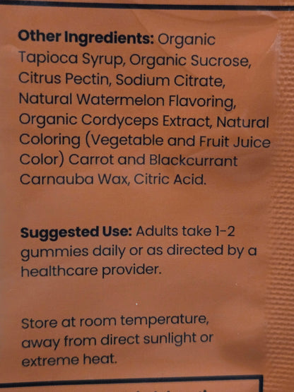 Enduro-Cubes: Cordyceps Mushroom Gummies – Watermelon (1000mg per gummy)
